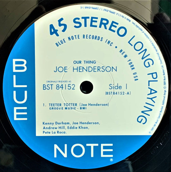 Joe Henderson - Our Thing (2xVinyl, 12", 45 RPM, Album, Limited Edition, Numbered, Reissue, Stereo) Very Good Plus (VG+) / Near Mint (NM or M-)