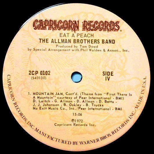 The Allman Brothers Band - Eat A Peach (2xVinyl, LP, Album, Reissue, Stereo) Very Good Plus (VG+) / Very Good Plus (VG+)