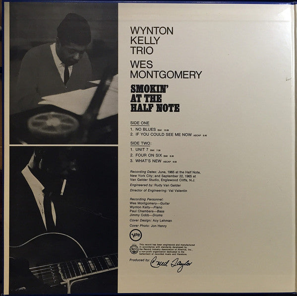 Wynton Kelly Trio - Smokin' At The Half Note (Vinyl, LP, Album, Limited Edition, Reissue, Remastered, Stereo) Very Good Plus (VG+) / Very Good Plus (VG+)