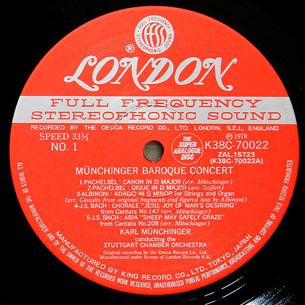 Stuttgarter Kammerorchester - Munchinger Baroque Concert (Vinyl, LP...