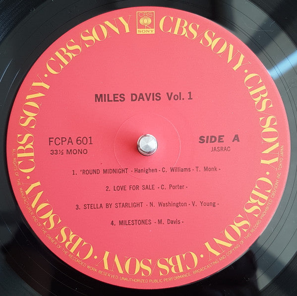Miles Davis - Miles Davis Vol. 1 (Vinyl, LP, Compilation, Club Edition) Near Mint (NM or M-) / Very Good Plus (VG+)