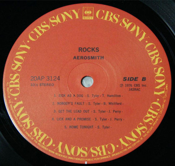 Aerosmith - "Rocks" (Vinyl, LP, Album, Reissue, Stereo)