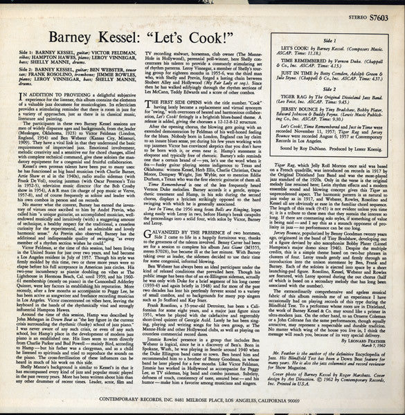Barney Kessel - Let's Cook! (Vinyl, LP, Album, Reissue) Very Good Plus (VG+) / Good Plus (G+)