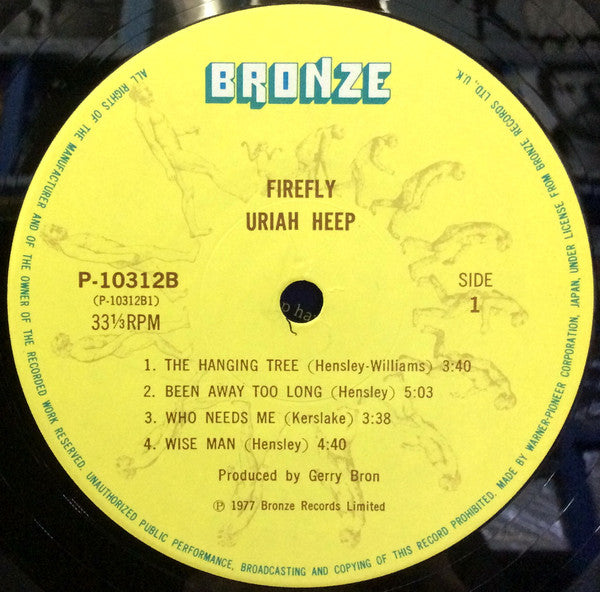 Uriah Heep - Firefly (Vinyl, Album, LP) Very Good Plus (VG+) / Good Plus (G+)
