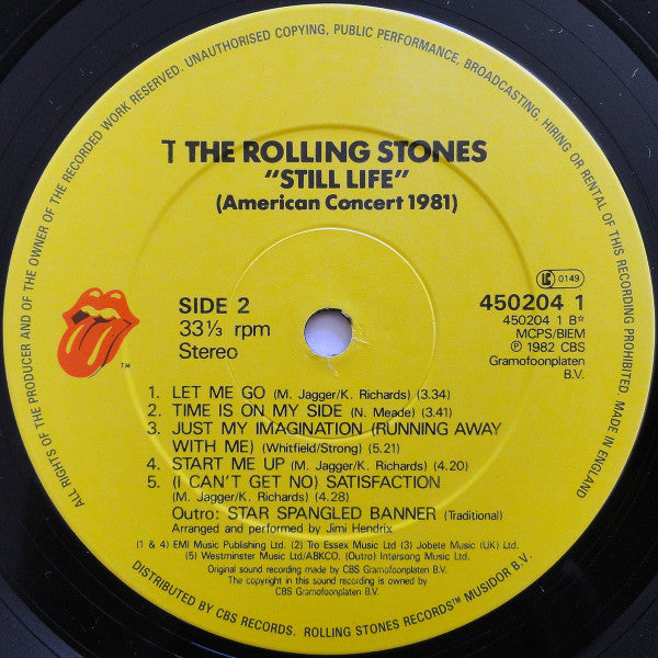 The Rolling Stones - Still Life (American Concert 1981) (Vinyl, LP, Album, Misprint, Reissue) Very Good (VG) / Very Good Plus (VG+)