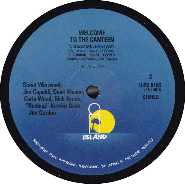 Traffic - Welcome To The Canteen (Vinyl, LP, Album, Reissue) Good Plus (G+) / Good Plus (G+)