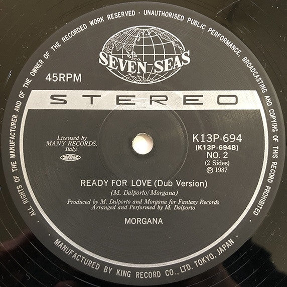 Morgana - Ready For Love (Vinyl, 12", 45 RPM) Very Good Plus (VG+) / Very Good Plus (VG+)