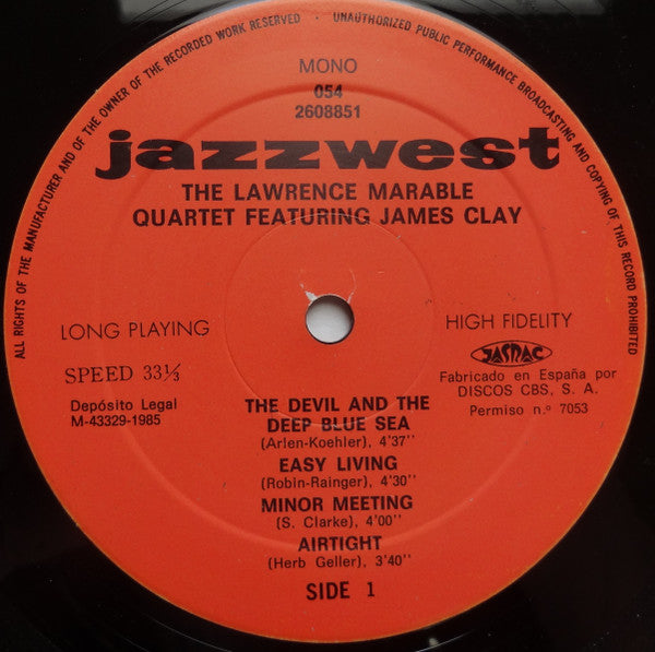 The Lawrence Marable Quartet - Tenorman (Vinyl, LP, Album, Reissue, Mono) Very Good Plus (VG+) / Near Mint (NM or M-)