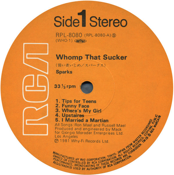 Sparks - Whomp That Sucker (Vinyl, LP, Album)