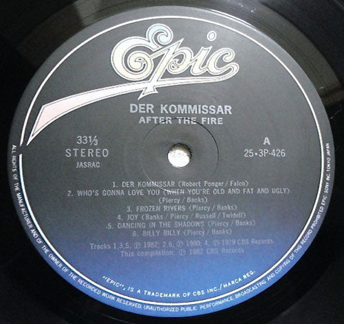 After The Fire - Der Kommissar = Secret Police (Vinyl, LP, Compilation, Stereo) Very Good (VG) / Very Good (VG)