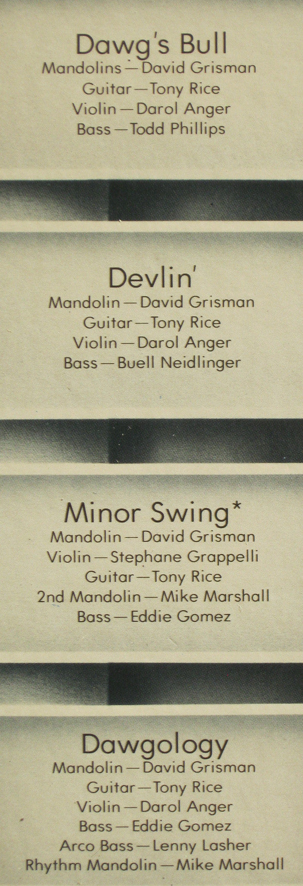 David Grisman - Hot Dawg (Vinyl, LP, Album, Stereo) Very Good Plus (VG+) / Very Good Plus (VG+)