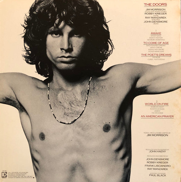 Jim Morrison - An American Prayer (Vinyl, LP, Album, Stereo) Very Good Plus (VG+) / Good Plus (G+)