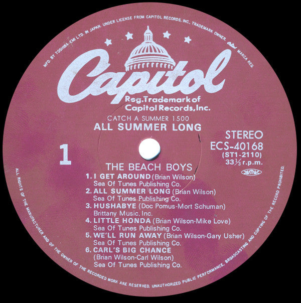The Beach Boys - All Summer Long (Vinyl, LP, Album, Reissue) Very Good Plus (VG+) / Good Plus (G+)