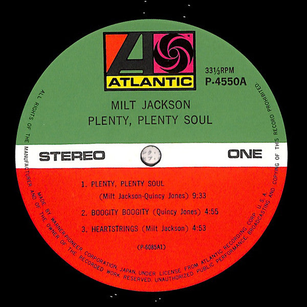 Milt Jackson - Plenty, Plenty Soul (Vinyl, LP, Album, Reissue, Stereo) Near Mint (NM or M-) / Good Plus (G+)