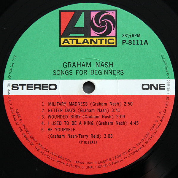 Graham Nash - Songs For Beginners (Vinyl, LP, Album, Stereo)