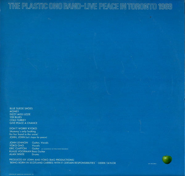 The Plastic Ono Band - Live Peace In Toronto 1969 (Vinyl, LP, Album, Repress) Good Plus (G+) / Good Plus (G+)