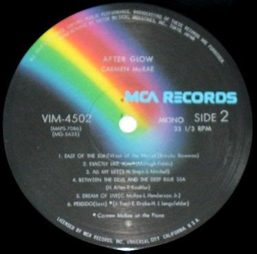 Carmen McRae - After Glow (Vinyl, LP, Reissue, Mono)