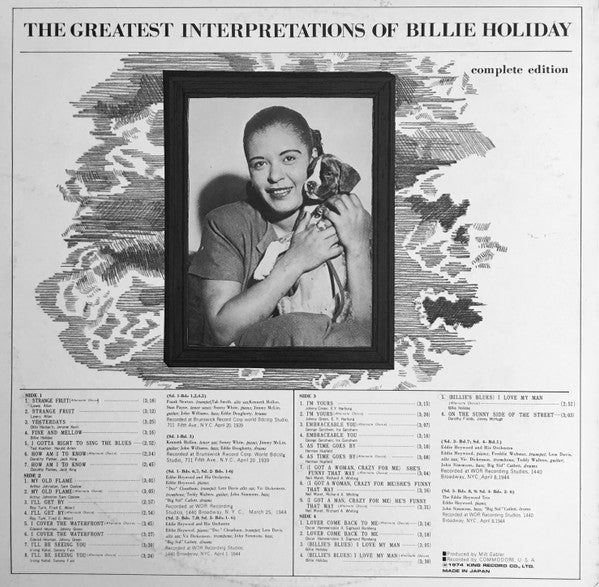 Billie Holiday - The Greatest Interpretations Of Billie Holiday - Complete Edition (2xVinyl, LP, Compilation, Mono) Very Good (VG) / Very Good (VG)