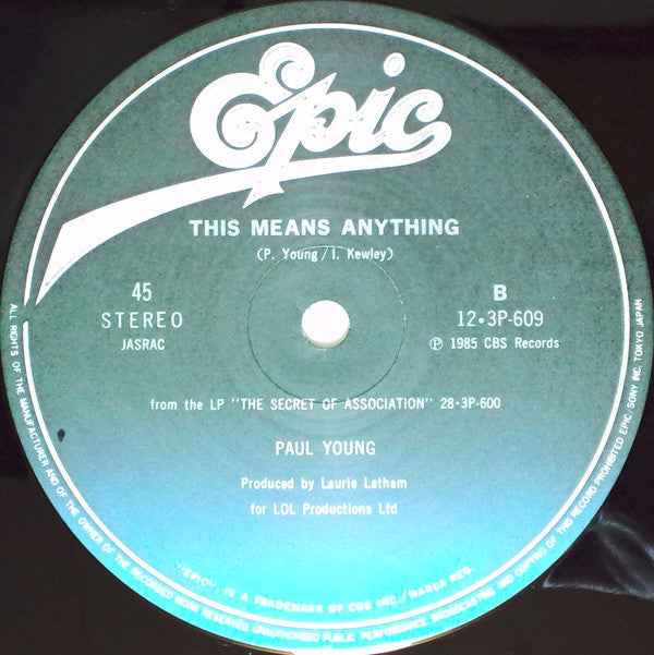 Paul Young - Every Time You Go Away (Vinyl, 12", 45 RPM, Single) Very Good (VG) / Very Good Plus (VG+)