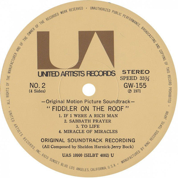 John Williams (4) - Fiddler On The Roof (Original Motion Picture Soundtrack Recording) (2xVinyl, LP, Album, Stereo) Very Good (VG) / Very Good (VG)