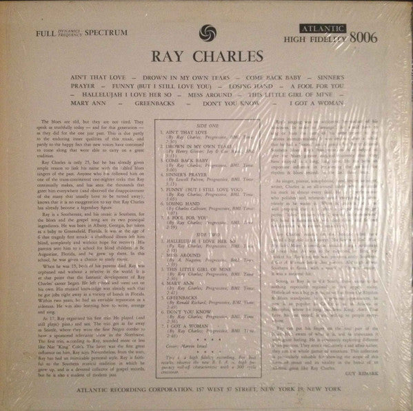 Ray Charles - Ray Charles (Vinyl, LP, Album, Reissue, Mono) Near Mint (NM or M-) / Near Mint (NM or M-)