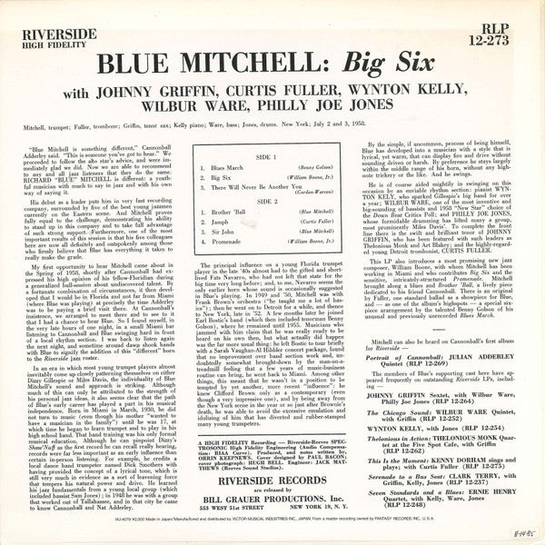Blue Mitchell - Big 6 (Vinyl, LP, Album, Reissue) Near Mint (NM or M-) / Very Good Plus (VG+)