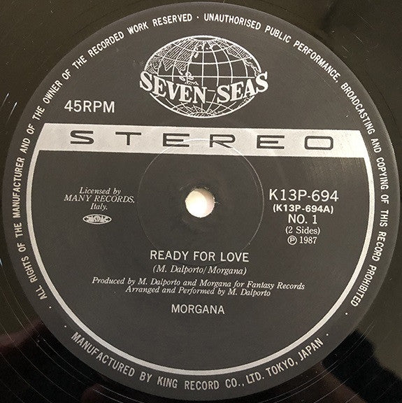 Morgana - Ready For Love (Vinyl, 12", 45 RPM) Very Good Plus (VG+) / Very Good Plus (VG+)