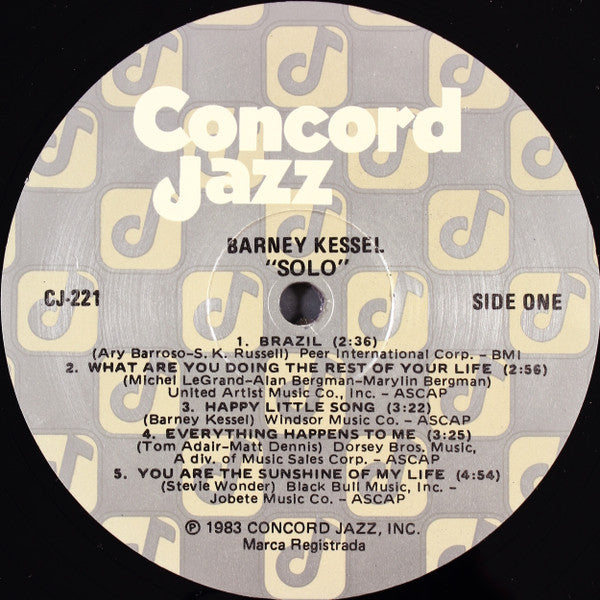 Barney Kessel - Solo (Vinyl, LP, Album) Very Good Plus (VG+) / Very Good Plus (VG+)
