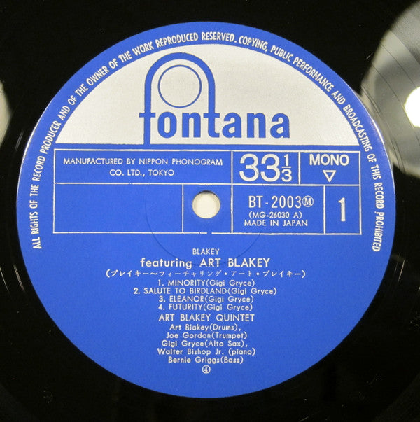 Art Blakey - Blakey (Vinyl, LP, Album, Reissue, Mono)
