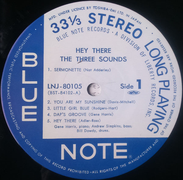 The Three Sounds - Hey There (Vinyl, LP, Album, Reissue, Stereo) Very Good Plus (VG+) / Good Plus (G+)