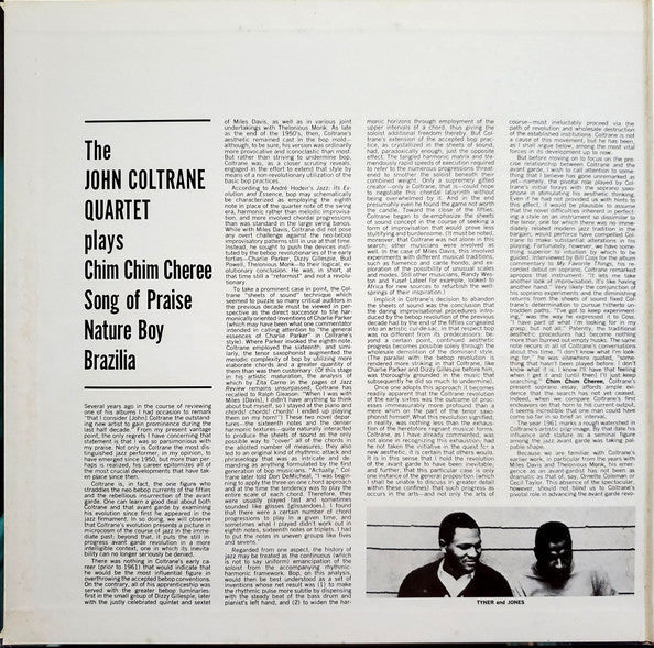 The John Coltrane Quartet - The John Coltrane Quartet Plays (Vinyl, LP, Album, Reissue, Stereo) Very Good Plus (VG+) / Very Good (VG)
