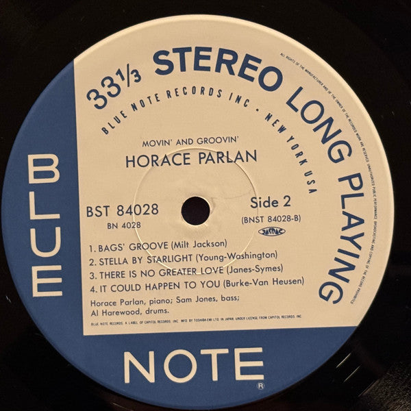 Horace Parlan - Movin' & Groovin' (Vinyl, LP, Album, Limited Edition, Reissue, Stereo) Near Mint (NM or M-) / Near Mint (NM or M-)