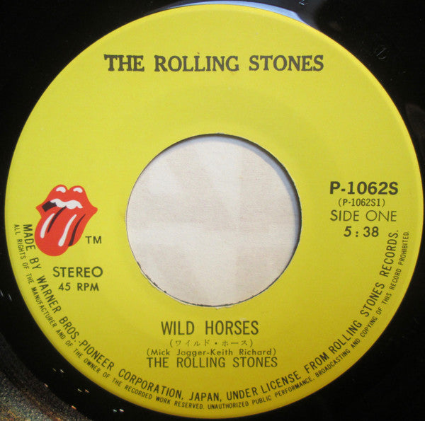 The Rolling Stones - Wild Horses (Vinyl, 7", 45 RPM) Very Good Plus (VG+) / Very Good Plus (VG+)