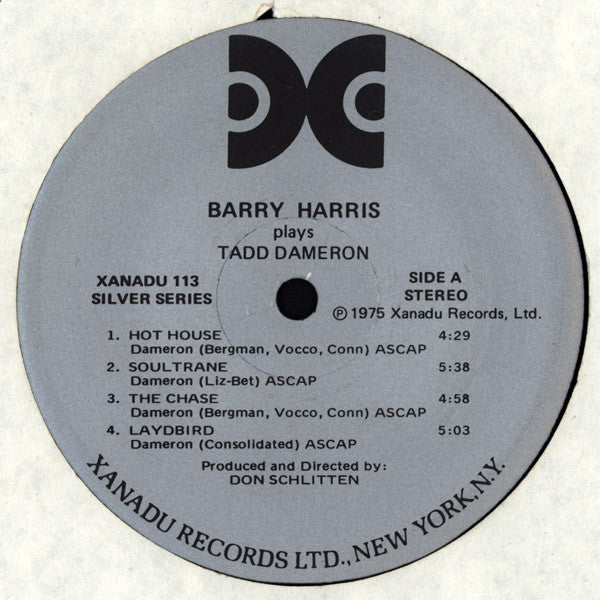 Barry Harris (2) - Barry Harris Plays Tadd Dameron (Vinyl, LP, Album) Good Plus (G+) / Good Plus (G+)