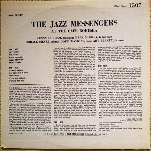 Art Blakey & The Jazz Messengers - At The Cafe Bohemia Volume 1 (Vinyl, LP, Album, Reissue, Mono) Very Good (VG) / Very Good (VG)