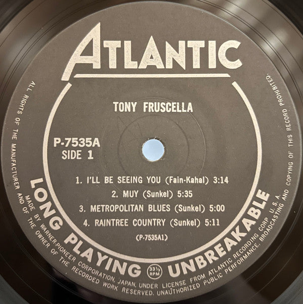 Tony Fruscella - Tony Fruscella = トランペットの詩人トニー・フラッセラ (Vinyl, LP, Album, Reissue, Mono) Near Mint (NM or M-) / Very Good Plus (VG+)