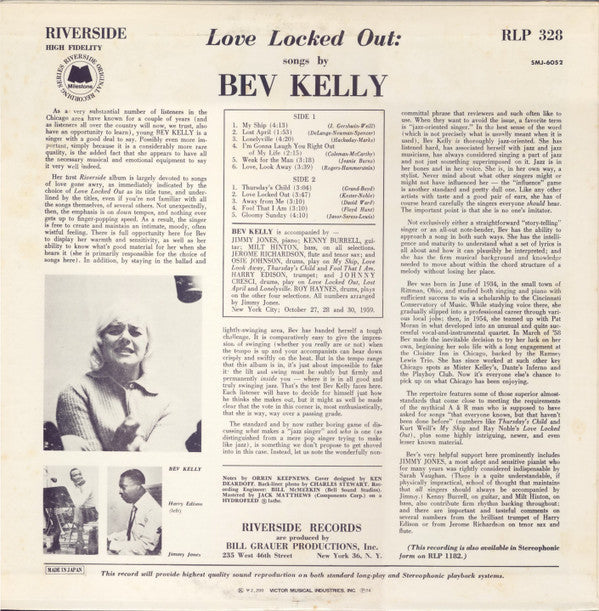 Bev Kelly - Love Locked Out (Vinyl, LP, Album, Reissue, Stereo) Very Good Plus (VG+) / Very Good (VG)