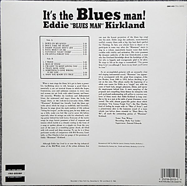 Eddie Kirkland - It's The Blues Man! (Vinyl, LP, Album, Reissue, Remastered) Mint (M) / Mint (M)
