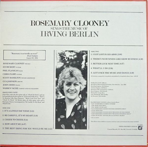 Rosemary Clooney - Sings The Music Of Irving Berlin (Vinyl, LP, Album)