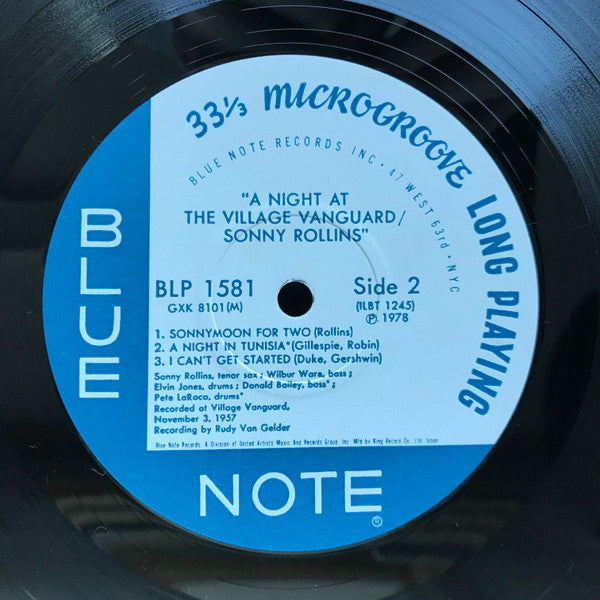 Sonny Rollins - A Night At The "Village Vanguard" (Vinyl, LP, Album, Reissue, Mono) Very Good Plus (VG+) / Very Good (VG)