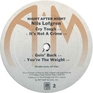 Nils Lofgren - Night After Night (2xVinyl, LP, Album, Stereo) Very Good (VG) / Good Plus (G+)