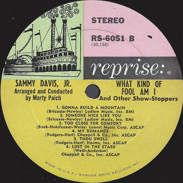 Sammy Davis Jr. - Sammy Davis Jr. Sings What Kind Of Fool Am I And Other Show-Stoppers (Vinyl, LP, Album) Good Plus (G+) / Good (G)