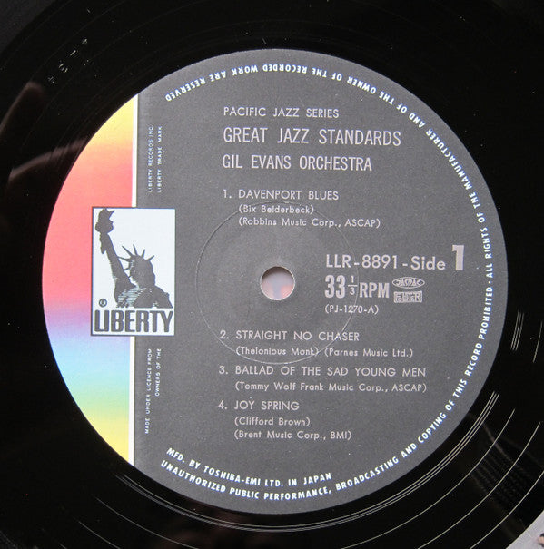 Gil Evans And His Orchestra - Great Jazz Standards (Vinyl, LP, Album, Reissue, Mono) Very Good Plus (VG+) / Very Good Plus (VG+)