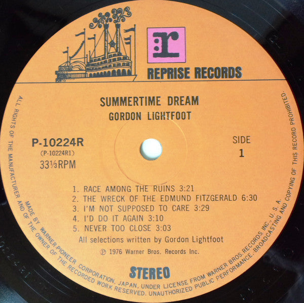 Gordon Lightfoot - Summertime Dream (Vinyl, LP, Album)