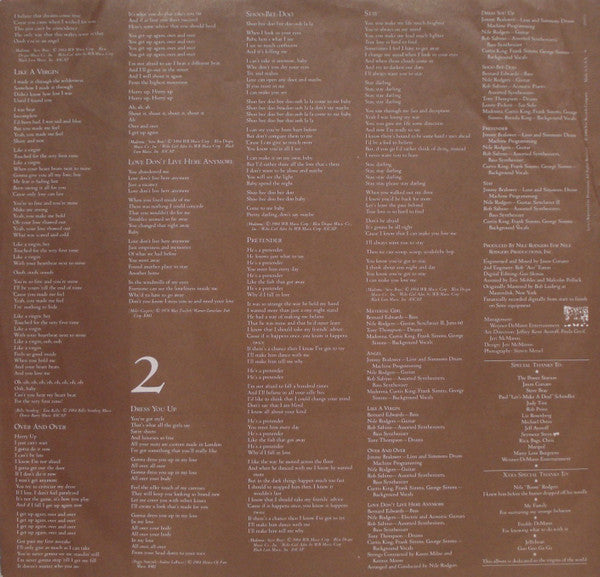 Madonna - Like A Virgin (Vinyl, LP, Album, Club Edition) Very Good Plus (VG+) / Very Good Plus (VG+)