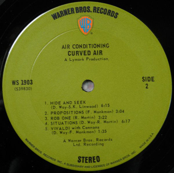 Curved Air - Airconditioning (Vinyl, LP, Album) Good Plus (G+) / Good Plus (G+)