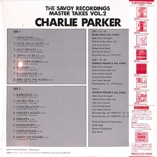 Charlie Parker - The Savoy Recordings Master Takes Vol.2 (Vinyl, LP, Compilation, Limited Edition, Mono) Very Good Plus (VG+) / Very Good Plus (VG+)