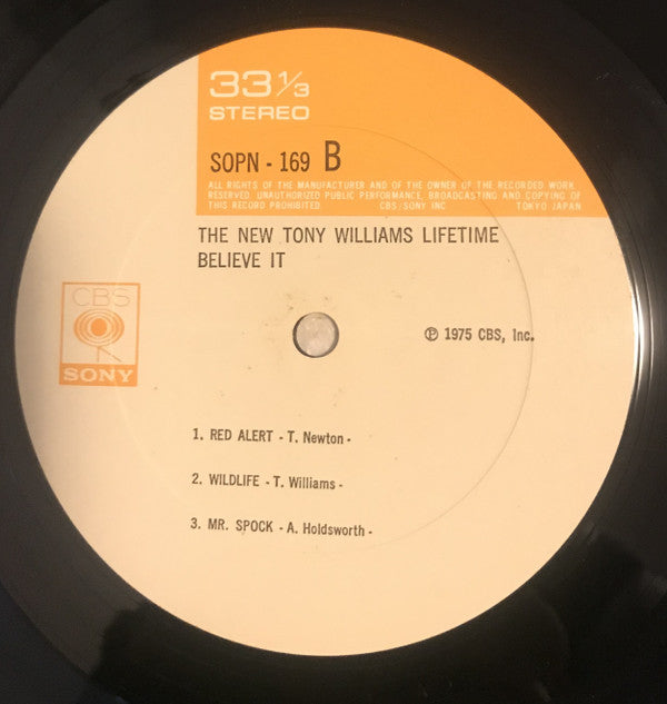 The New Tony Williams Lifetime - Believe It (Vinyl, LP, Album) Near Mint (NM or M-) / Good Plus (G+)
