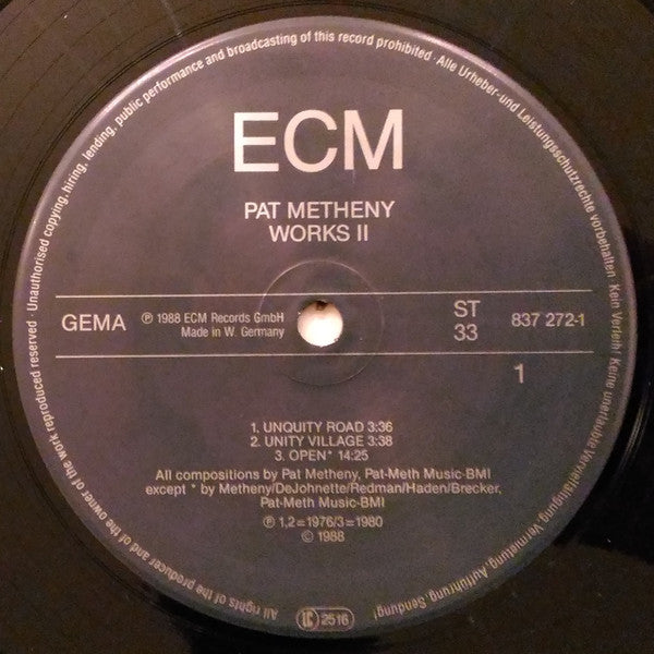 Pat Metheny - Works II (Vinyl, LP, Compilation) Very Good Plus (VG+) / Very Good (VG)