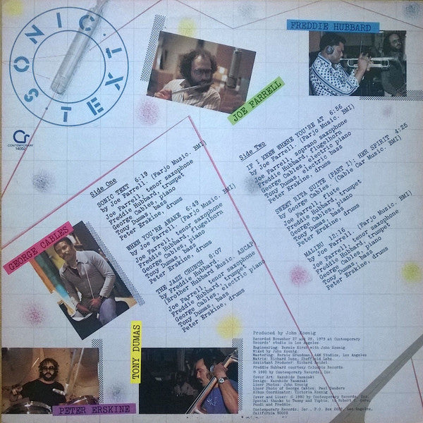 Joe Farrell - Sonic Text (Vinyl, LP, Album, Stereo) Very Good (VG) / Very Good Plus (VG+)